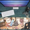 etsy144dikdortgen2 Lazy Whiskers Gaming oyuncu Mousepad Kaydırmaz Kauçuk Dikişli Kenar 80x30 cm Mousepad