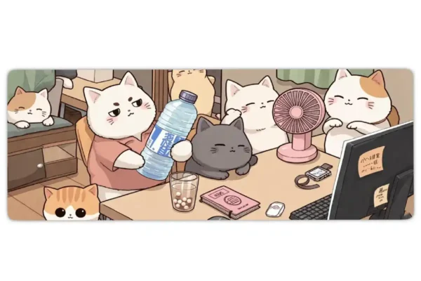 etsy144dikdortgen3 Lazy Whiskers Gaming oyuncu Mousepad Kaydırmaz Kauçuk Dikişli Kenar 80x30 cm Mousepad
