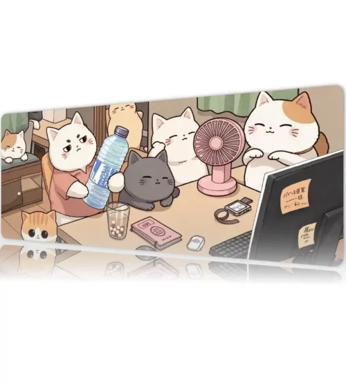 etsy144dikdortgen5 Lazy Whiskers Gaming oyuncu Mousepad Kaydırmaz Kauçuk Dikişli Kenar 80x30 cm Mousepad