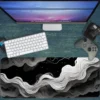 Lunar Waves Gaming oyuncu Mousepad Kaydırmaz Kauçuk Dikişli Kenar 80x30 cm Mousepad