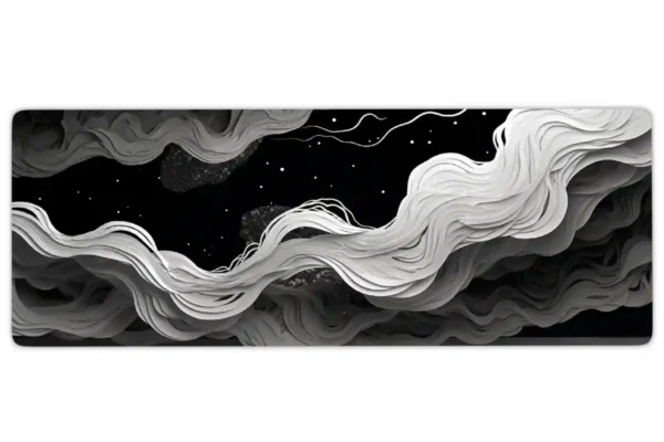 Lunar Waves Gaming oyuncu Mousepad Kaydırmaz Kauçuk Dikişli Kenar 80x30 cm Mousepad