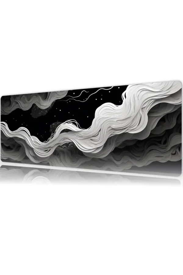 Lunar Waves Gaming oyuncu Mousepad Kaydırmaz Kauçuk Dikişli Kenar 80x30 cm Mousepad