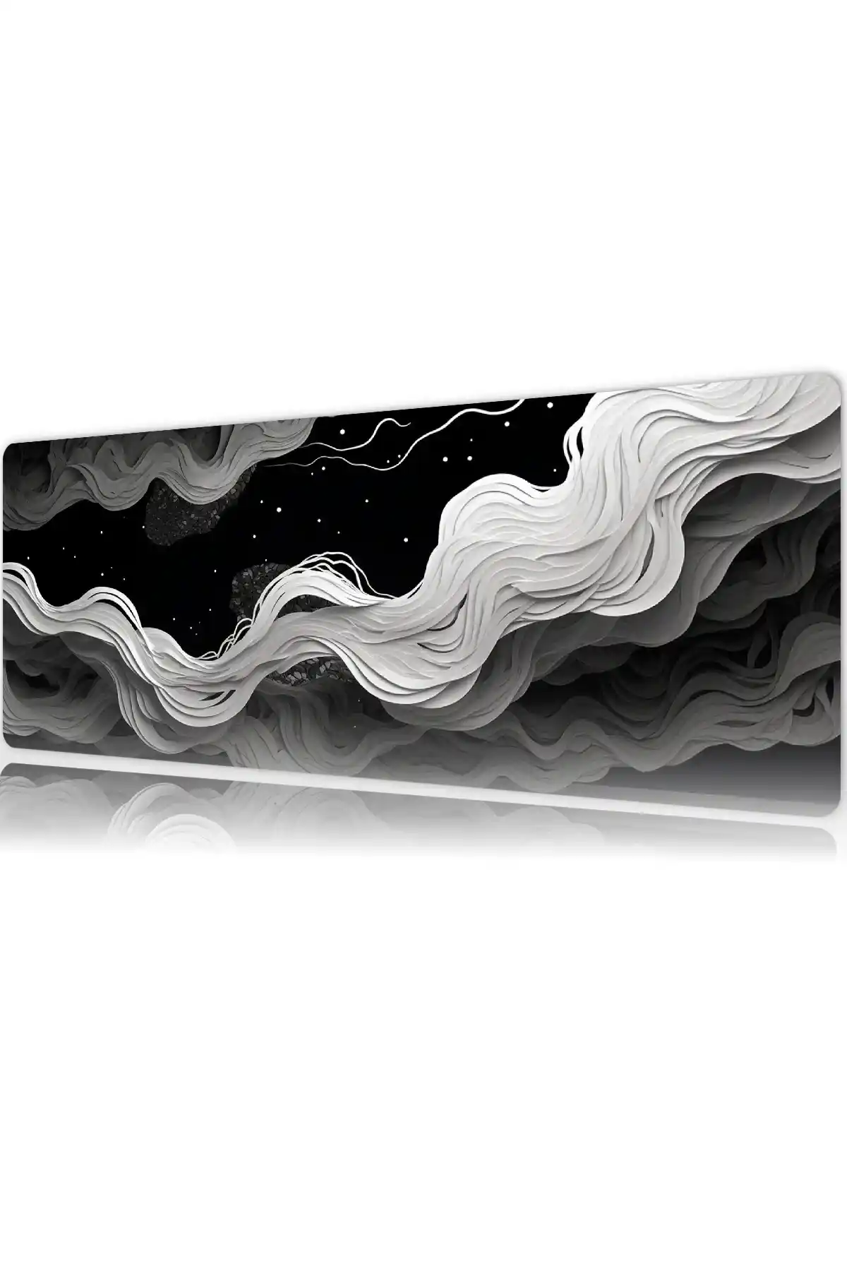 Lunar Waves Gaming oyuncu Mousepad Kaydırmaz Kauçuk Dikişli Kenar 80x30 cm Mousepad