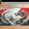 etsy146dikdortgen1 Blade of the Dragon Gaming oyuncu Mousepad Kaydırmaz Kauçuk Dikişli Kenar 80x30 cm Mousepad