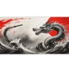 etsy146dikdortgen3 Blade of the Dragon Gaming oyuncu Mousepad Kaydırmaz Kauçuk Dikişli Kenar 80x30 cm Mousepad