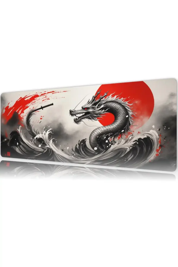 etsy146dikdortgen5 Blade of the Dragon Gaming oyuncu Mousepad Kaydırmaz Kauçuk Dikişli Kenar 80x30 cm Mousepad