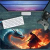 etsy147dikdortgen2 Dragon’s Pact Gaming oyuncu Mousepad Kaydırmaz Kauçuk Dikişli Kenar 80x30 cm Mousepad