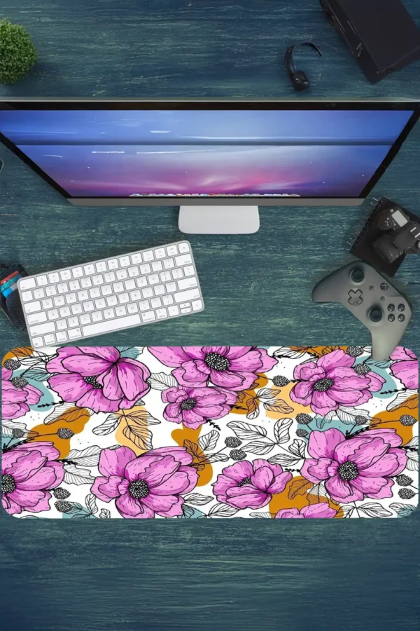 Pink Energy Gaming oyuncu Mousepad Kaydırmaz Kauçuk Dikişli Kenar 70x30 cm Mousepad