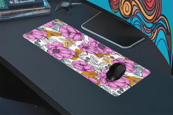 Pink Energy Gaming oyuncu Mousepad Kaydırmaz Kauçuk Dikişli Kenar 70x30 cm Mousepad