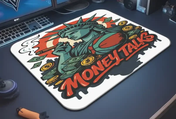 Liberty Hustle Gaming oyuncu Mousepad Kaydırmaz Kauçuk Dikişli Kenar 48x40 cm Mousepad