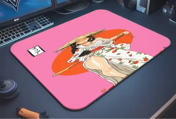 Sakura Blade Gaming oyuncu Mouse pad Kaydırmaz Kauçuk Dikişli Kenar 40x30 cm