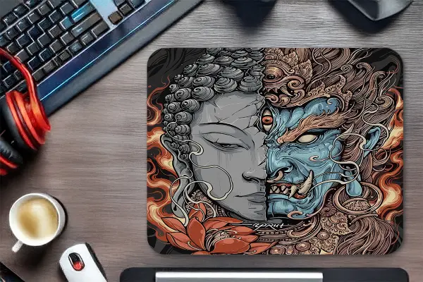 Zenith of Duality Gaming oyuncu Mouse pad Kaydırmaz Kauçuk Dikişli Kenar 40x30 cm