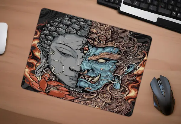Zenith of Duality Gaming oyuncu Mouse pad Kaydırmaz Kauçuk Dikişli Kenar 40x30 cm
