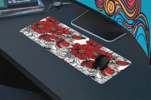 Scarlet Grace Gaming oyuncu Mousepad Kaydırmaz Kauçuk Dikişli Kenar 80x30 cm Mousepad