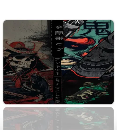 Oni no Noroi Gaming oyuncu Mouse pad Kaydırmaz Kauçuk Dikişli Kenar 40x30 cm