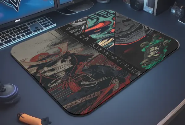 Oni no Noroi Gaming oyuncu Mouse pad Kaydırmaz Kauçuk Dikişli Kenar 40x30 cm