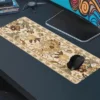 Halı Desenleri Golden Heritage Gaming oyuncu Mousepad Kaydırmaz Kauçuk Dikişli Kenar 80x30 cm Mousepad