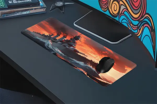 Wavebreaker Gaming oyuncu Mousepad Kaydırmaz Kauçuk Dikişli Kenar 80x30 cm Mousepad