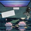 etsy162dikdortgen2 Moon Lotus Gaming oyuncu Mousepad Kaydırmaz Kauçuk Dikişli Kenar 80X30 cm Mousepad