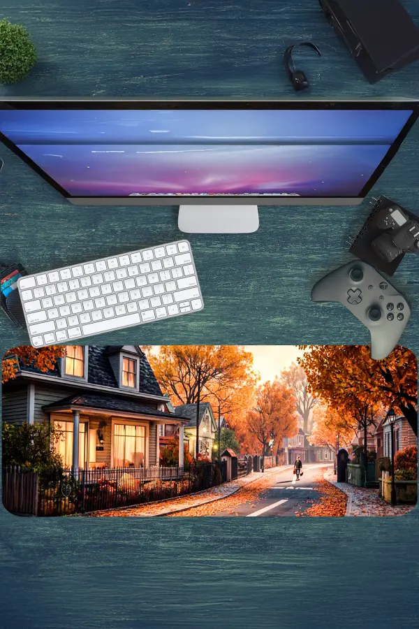 Amber Haven Gaming oyuncu Mousepad Kaydırmaz Kauçuk Dikişli Kenar 70x30 cm Mousepad