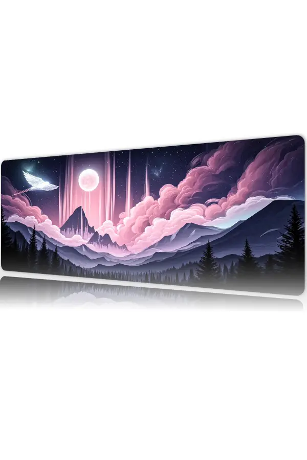 etsy166dikdortgen5 Celestial Dawn Gaming oyuncu Mousepad Kaydırmaz Kauçuk Dikişli Kenar 80X30 cm Mousepad