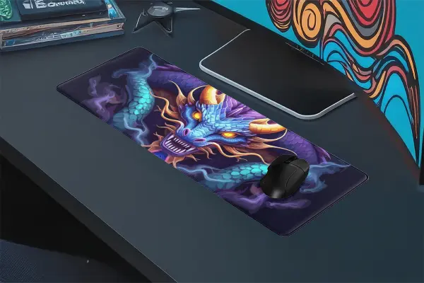 etsy168dikdortgen4 Azure Dragon Gaming oyuncu Mousepad Kaydırmaz Kauçuk Dikişli Kenar 80x30 cm Mousepad