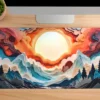 etsy169dikdortgen1 Aurora Rise Gaming oyuncu Mousepad Kaydırmaz Kauçuk Dikişli Kenar 80x30 cm Mousepad
