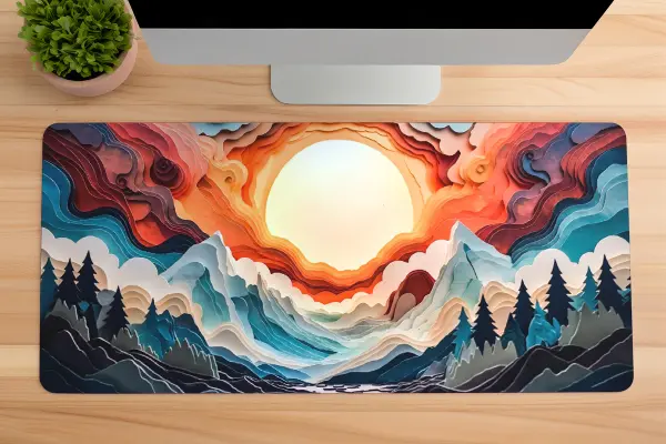 etsy169dikdortgen1 Aurora Rise Gaming oyuncu Mousepad Kaydırmaz Kauçuk Dikişli Kenar 80x30 cm Mousepad
