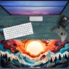 etsy169dikdortgen2 Aurora Rise Gaming oyuncu Mousepad Kaydırmaz Kauçuk Dikişli Kenar 80x30 cm Mousepad