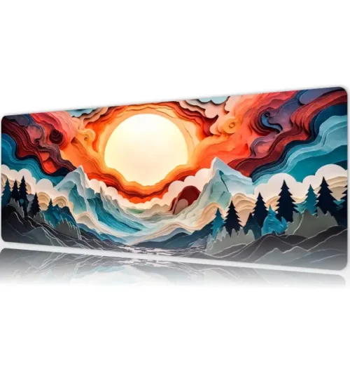 etsy169dikdortgen5 Aurora Rise Gaming oyuncu Mousepad Kaydırmaz Kauçuk Dikişli Kenar 80x30 cm Mousepad