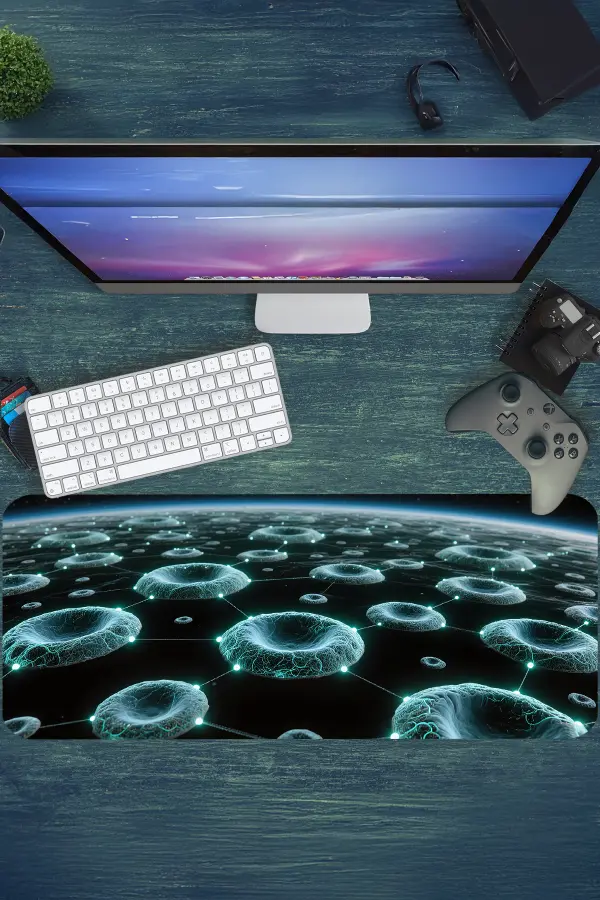 Neural Horizon  Gaming oyuncu Mousepad Kaydırmaz Kauçuk Dikişli Kenar 80x30 cm Mousepad