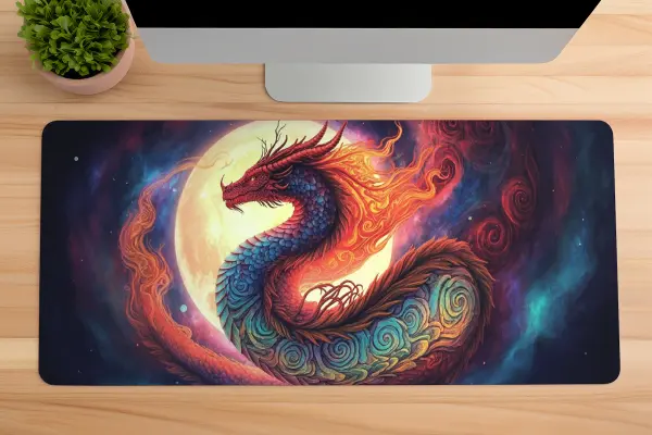 Solar Serpent  Gaming oyuncu Mousepad Kaydırmaz Kauçuk Dikişli Kenar 80x30 cm Mousepad