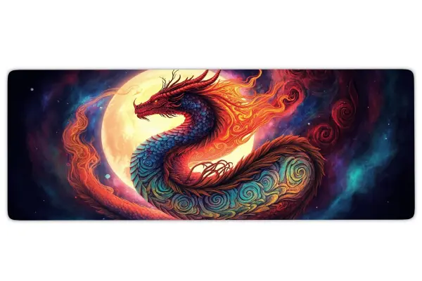 Solar Serpent  Gaming oyuncu Mousepad Kaydırmaz Kauçuk Dikişli Kenar 80x30 cm Mousepad