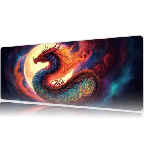 Solar Serpent  Gaming oyuncu Mousepad Kaydırmaz Kauçuk Dikişli Kenar 80x30 cm Mousepad