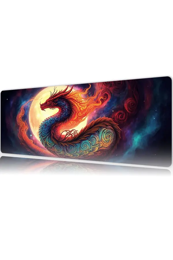 Solar Serpent  Gaming oyuncu Mousepad Kaydırmaz Kauçuk Dikişli Kenar 80x30 cm Mousepad