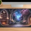 etsy173dikdortgen1 Enchanted Library Gateway Gaming oyuncu Mousepad Kaydırmaz Kauçuk Dikişli Kenar 80x30 cm Mousepad