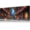 etsy174dikdortgen5 Arcane Library Hall Gaming oyuncu Mousepad Kaydırmaz Kauçuk Dikişli Kenar 80x30 cm Mousepad