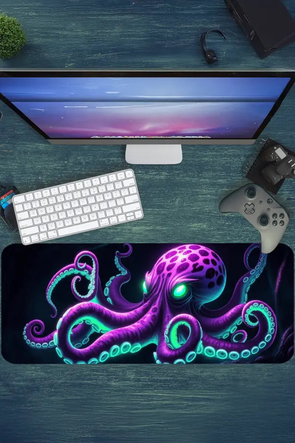 Neon Leviathan Gaming oyuncu Mousepad Kaydırmaz Kauçuk Dikişli Kenar 80x30 cm Mousepad
