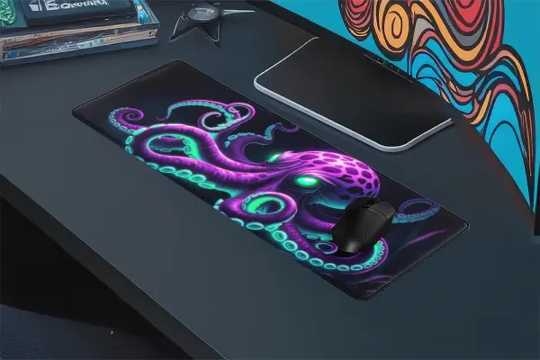 Neon Leviathan Gaming oyuncu Mousepad Kaydırmaz Kauçuk Dikişli Kenar 80x30 cm Mousepad