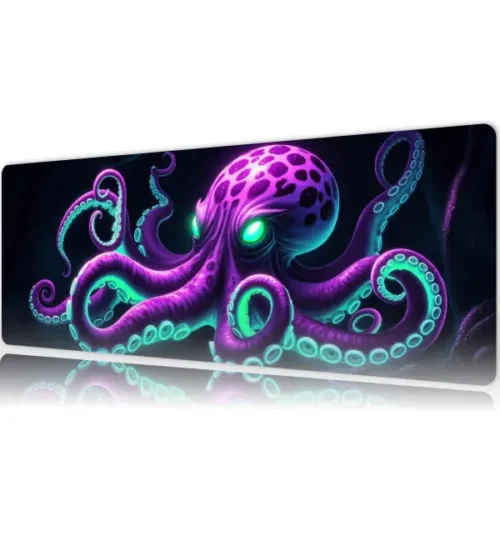 etsy176dikdortgen5 Neon Leviathan Gaming oyuncu Mousepad Kaydırmaz Kauçuk Dikişli Kenar 80x30 cm Mousepad