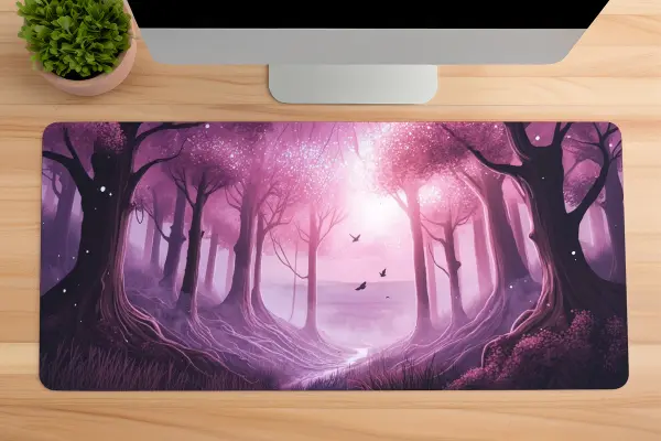 etsy178dikdortgen1 Enchanted Blossom Forest Gaming oyuncu Mousepad Kaydırmaz Kauçuk Dikişli Kenar 80x30 cm Mousepad