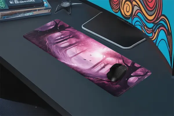 etsy178dikdortgen4 Enchanted Blossom Forest Gaming oyuncu Mousepad Kaydırmaz Kauçuk Dikişli Kenar 80x30 cm Mousepad