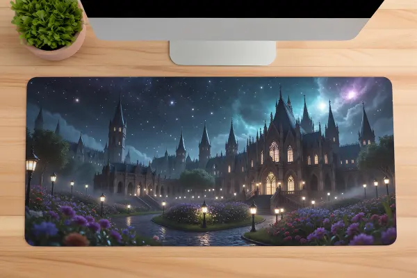 Starlit Academy Gaming oyuncu Mousepad Kaydırmaz Kauçuk Dikişli Kenar 80x30 cm Mousepad