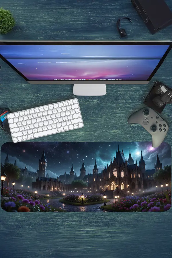 Starlit Academy Gaming oyuncu Mousepad Kaydırmaz Kauçuk Dikişli Kenar 80x30 cm Mousepad