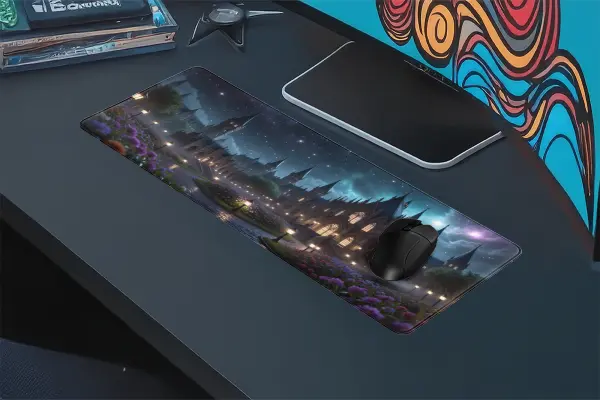 Starlit Academy Gaming oyuncu Mousepad Kaydırmaz Kauçuk Dikişli Kenar 80x30 cm Mousepad