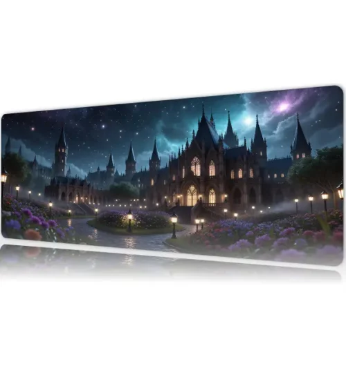 Starlit Academy Gaming oyuncu Mousepad Kaydırmaz Kauçuk Dikişli Kenar 80x30 cm Mousepad