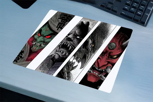 The Four Demon Lords Gaming oyuncu Mouse pad Kaydırmaz Kauçuk Dikişli Kenar 480X400X4 Mm