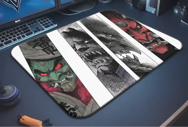 The Four Demon Lords Gaming oyuncu Mouse pad Kaydırmaz Kauçuk Dikişli Kenar 480X400X4 Mm