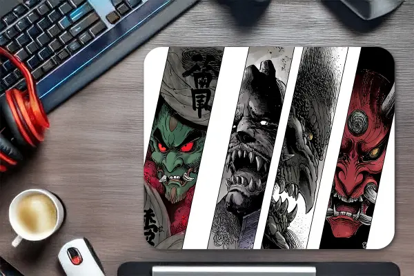 The Four Demon Lords Gaming oyuncu Mouse pad Kaydırmaz Kauçuk Dikişli Kenar 480X400X4 Mm