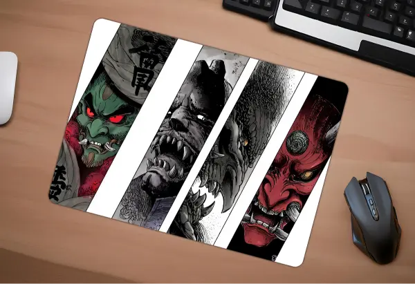 The Four Demon Lords Gaming oyuncu Mouse pad Kaydırmaz Kauçuk Dikişli Kenar 480X400X4 Mm